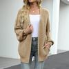 Casual Oversized Lantern Sleeve Knit Cardigan Coats for Women Autumn and Winter Soft Solid Pocket Knitted Sweater Women's Jacket