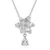 WUIHA Vintage 100% 925 Sterling Silver Lab Sapphire Pearl High Carbon Diamonds Gemstone Flower Pendant Necklace Fine Jewelry