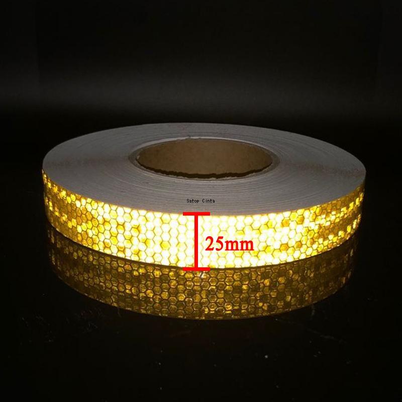 2.5cm*50m Red White Fluorescent Yellow Reflective Tapes High Visibility Waterproof Reflectors Stickers Strips For Motorcycle Car