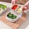 Refrigerator Storage Box With 3 Compartment Scallion Ginger Garlic Storage Container Sealed Frozen Meat Box Kitchen Organizer
