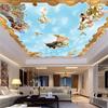 Обои Европейский Ангел 3d Потолочная Фреска Гостиная ТВ Фон Спальня 3d Потолочные Обои