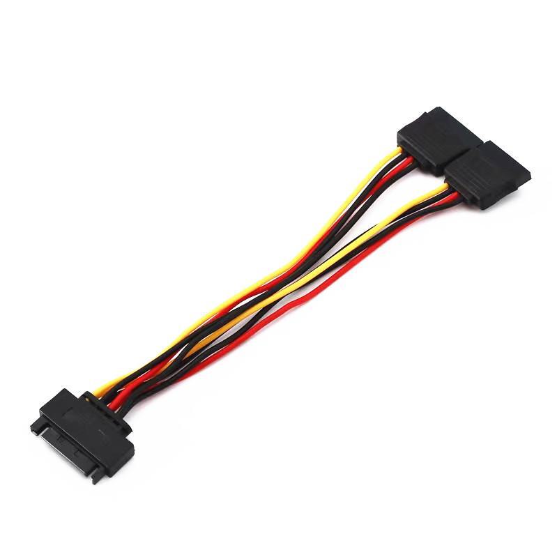 Двойной кабель питания SATA: 15-контактный разветвитель с двойными угловыми и прямыми разъемами