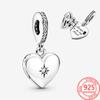 Real 925 Sterling Silver Openable Heart Locket Dangle Charm Fit Fashion Bracelet Women 'S Wedding Party Silver Jewelry