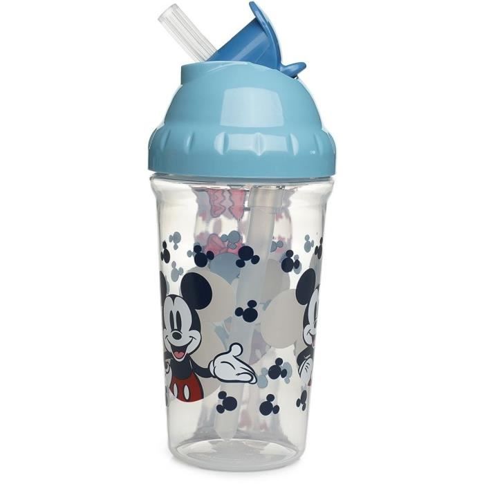 Tasse a paille - THERMOBABY - 295 ml - Anti-fuites - Clip - Mickey Cool