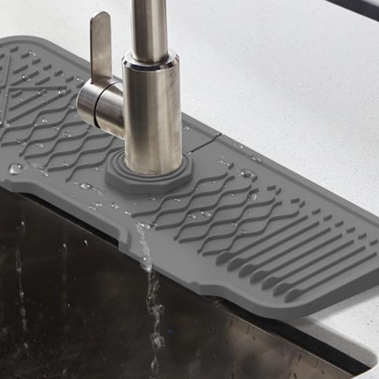 Коврик для крана, силиконовый коврик для раковины с защитой от брызг, многоразовый дренажный коврик, противоскользящий поддон для сбора капель для крана для домашней кухонной столешницы