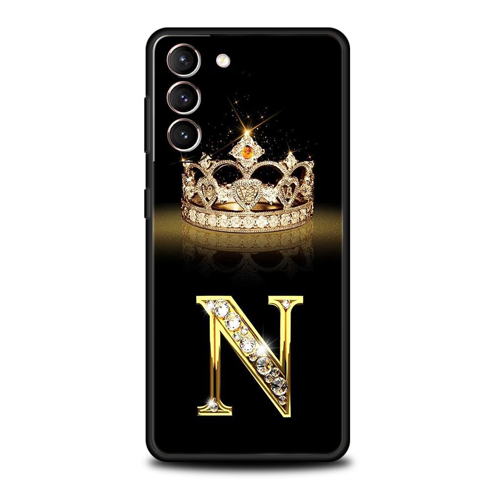 Модный Чехол для Телефона с Алмазной Короной и Буквой А, Мягкий, для Samsung Galaxy S23 S24 S22 S21 S20 FE Ultra 5G S10 S10E S9 S8 Plus