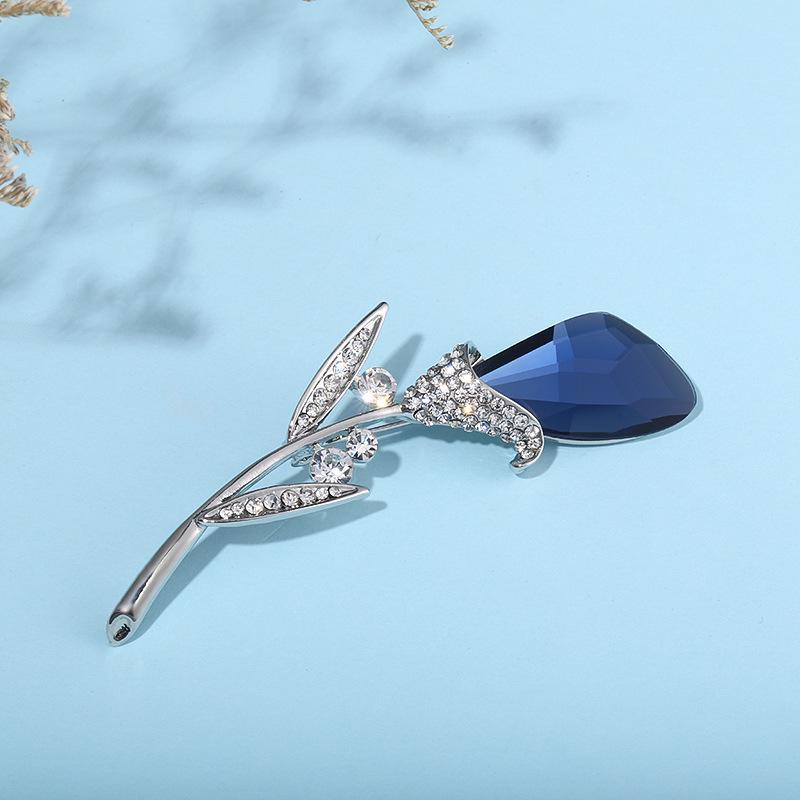 Сплав золота комплект хрустальный цветок брошь темперамент универсальная тюльпан брошь женская одежда аксессуары