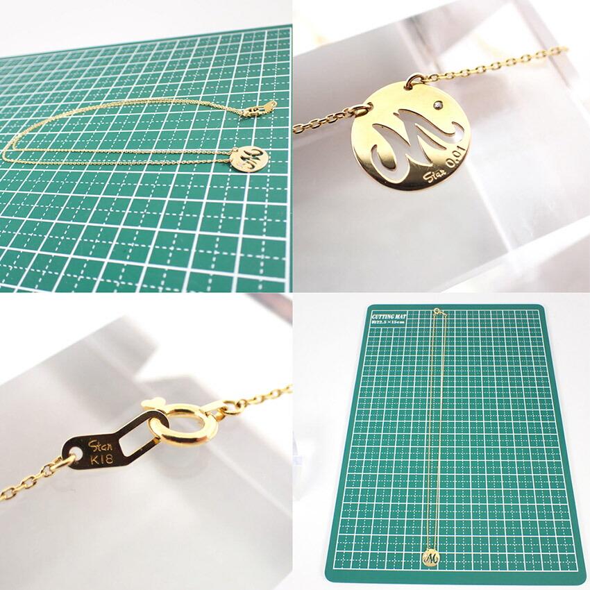 Pre-owned Star Jewelry K18 Diamond Initial M Necklace/Pendant/j66-7