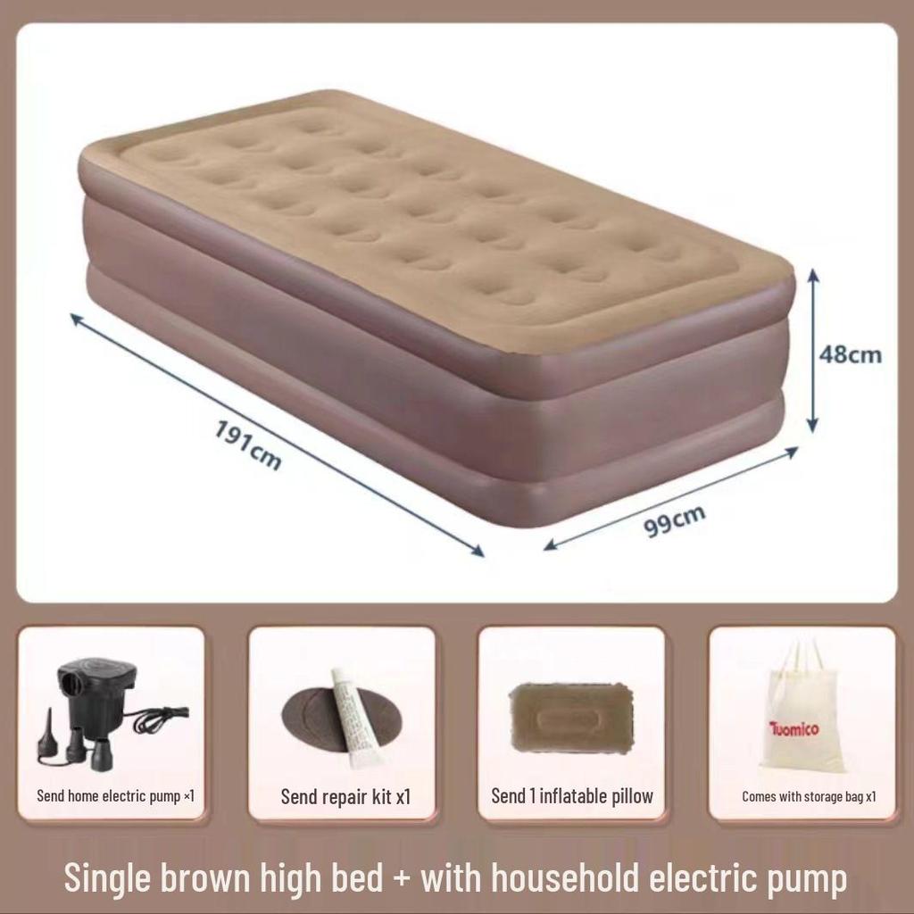 Компактный односпальный надувной матрас для улицы и дома