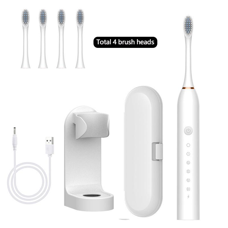 Electric Ultrasonic Toothbrush Six Speed Mode Home Soft Hair USB Charging Waterproof Adult Tooth Cleaner Automatic Couple Set