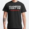 Футболка с принтом «Gamers Don't Die» размера плюс S-3XL, мужские топы, модная одежда, футболки
