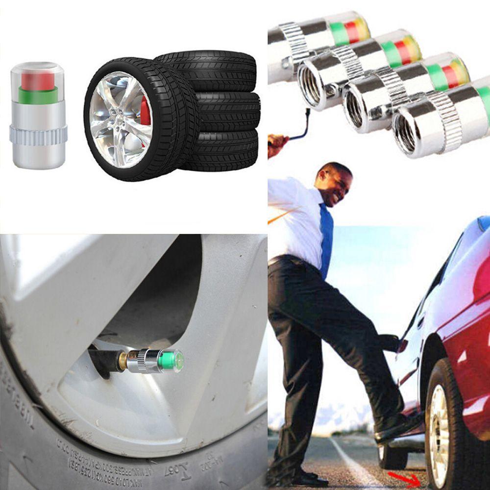 4pcs New Warning Visiable Monitor Car Stem Caps Air Pressure Valve Tire Gauge Sensor Indicator
