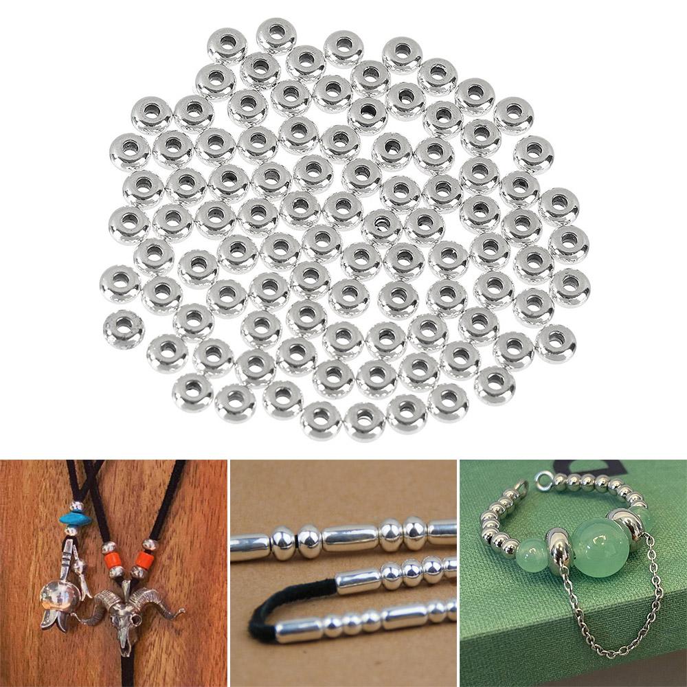 100 шт./компл. Оптовая продажа серебряных изделий для изготовления браслетов, компонентов, проставочных бусин, инструментов для самостоятельного изготовления ювелирных изделий