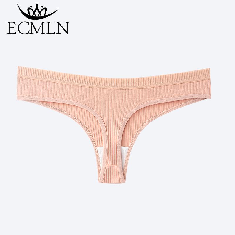 Женские хлопковые трусики с низкой талией в вертикальную полоску, простые удобные стринги, пригодное для носки нижнее белье на четыре сезона