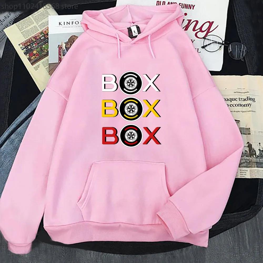 Cartoon F1 Hoodies Men Car Box Box Box Sweatshirt with Hooded Women's Clothing Games Men Clothes Y2k Long Sleeve Tops