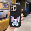 Phone case: 2D flat design suitable for iPhone 18 17 16 15 14 13 Pro protective case, couple style, glitter butterfly, Christmas and Halloween gift