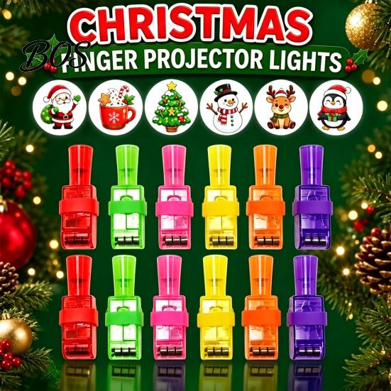 Compact Projector Rings 12 Pcs Halloween Finger Lights, Mini Colorful LED Family Gathering Games Pattern Projection Ring for Kids, Goodie Bag