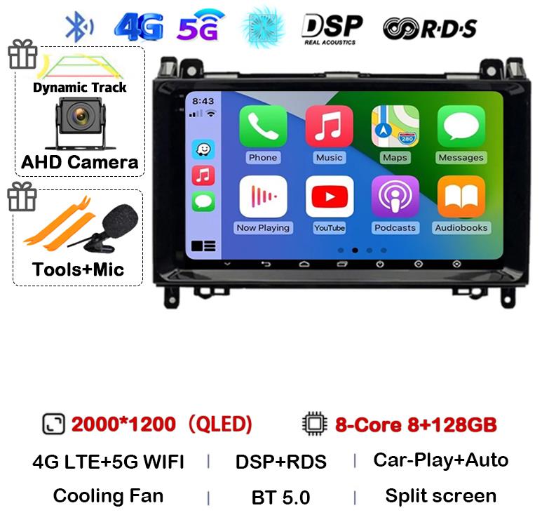 Android 14 автомобильное радио для Mercedes Benz B200 Sprinter W906 W639 AB Class W169 W245 Viano Vito Мультимедиа GPS стерео видеоплеер