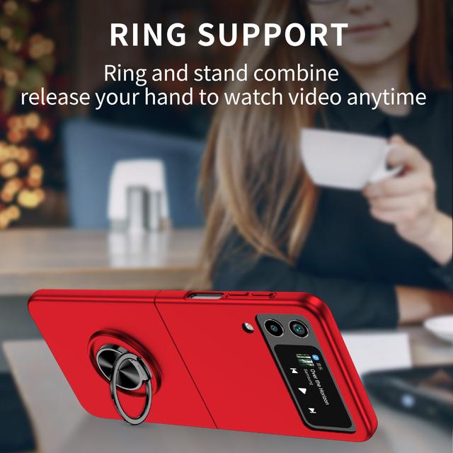 Противоударный кольцевой держатель Встроенный чехол для Samsung Galaxy Z Flip 4 Flip4 Flip 3 Flip3 5g Zflip4 Тонкая сумка для телефона с защитой от царапин