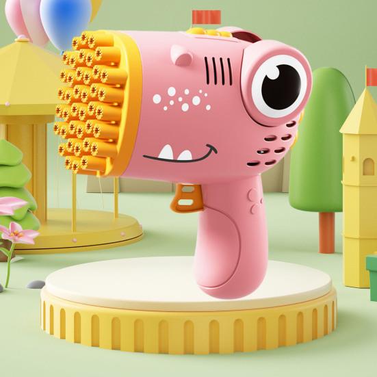 Kids Bubble Machine Easy To Use Bubble Blower Toy Cartoon Dinosaur Design Bubble Obstacle Course Toy Portable Bubble Blower