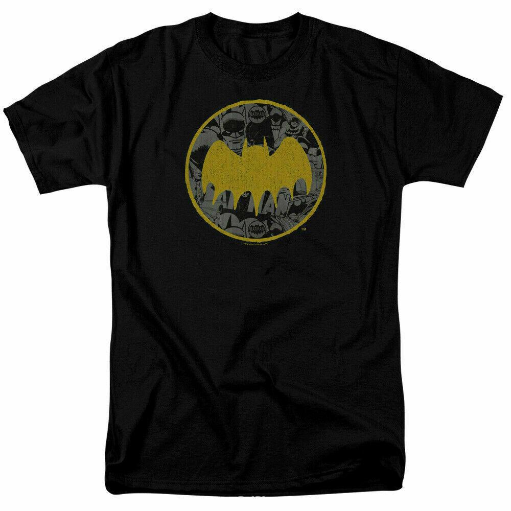 Batman Vintage Symbol Collage T Shirt Licensed Comic Book Tee Black