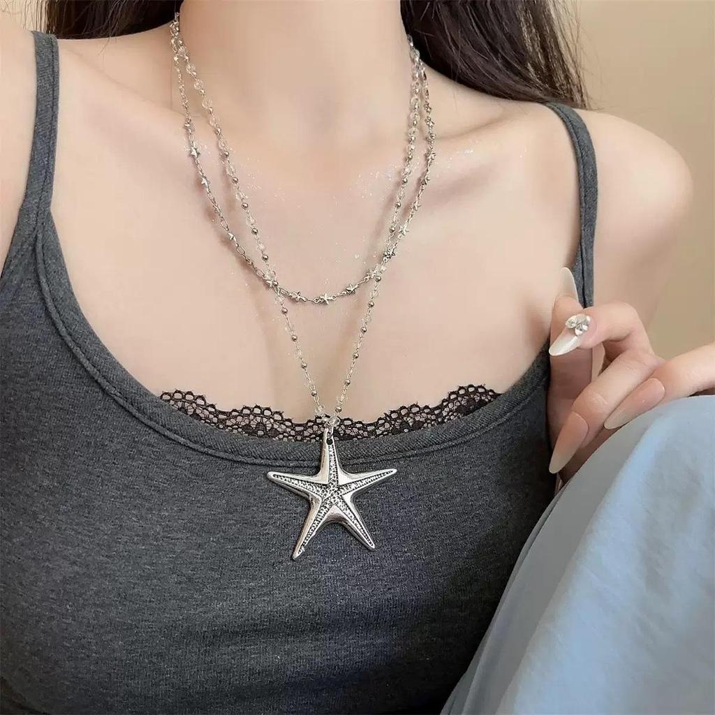 Женское летнее роскошное ожерелье из титановой стали - Дизайн высокого класса, кулон на ключицу