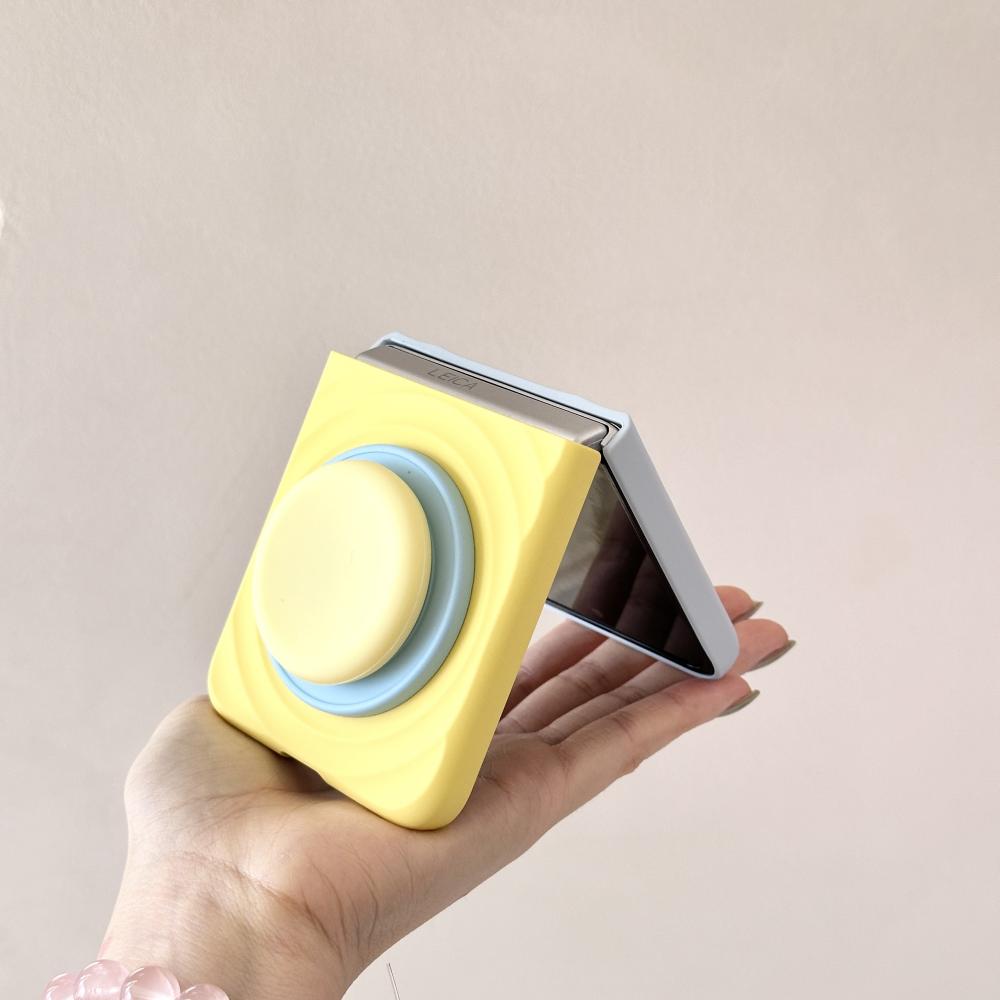 Чехол для Xiaomi Mix Flip и Mix Flip 2 с Magsafe, Волнообразный узор, Контрастный цвет, Складной, Матовый, Противоскользящий захват