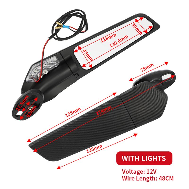 Мотоциклетное ветрокрыло, регулируемое вращающееся зеркало заднего вида для Suzuki GSXR ZX10R Yamaha YZF R6 R1 Honda CBR 250R 650R CBR125