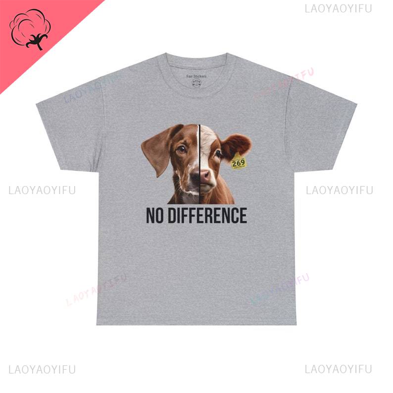 Футболка активистов-веганов с надписью «Антивидизм без разницы, идеи подарков для любителей телят и собак» на растительной основе для футболки «Освобождение животных»