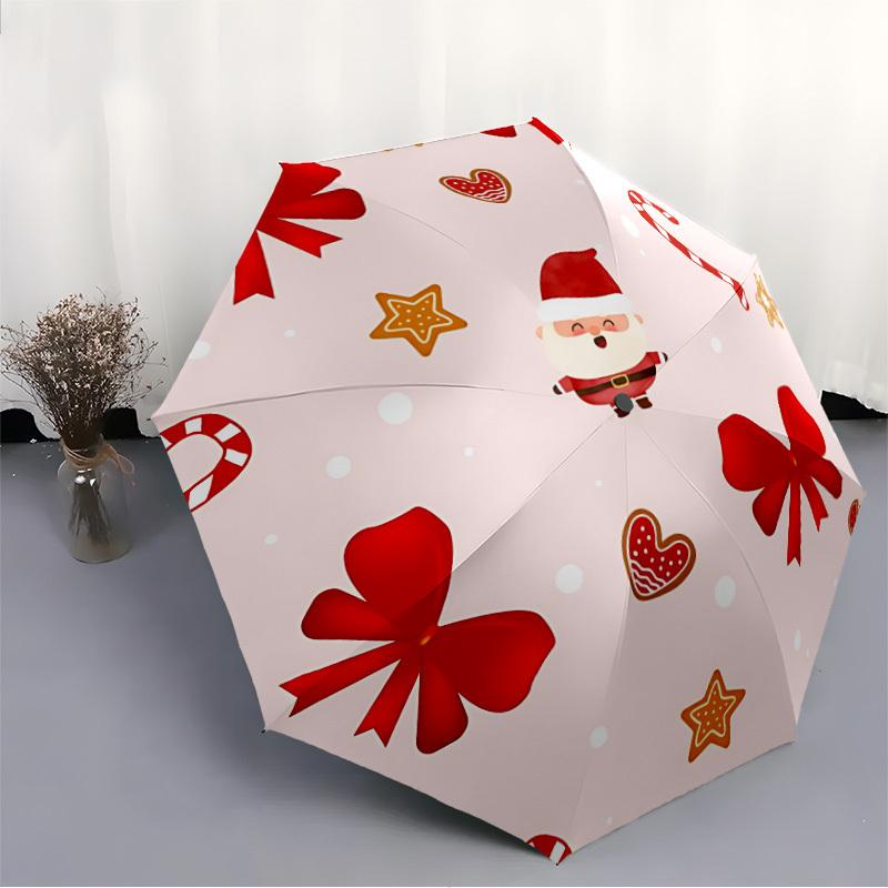 1pc Christmas, festive Automatic Folding Umbrella - 8-Rib Automatic Open/Close, Large Canopy Birthday Festival Gift yy251217164