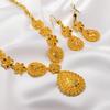 Gifts Dubai Jewelry Sets Plated African Bridal Jewelry Sets Gold Color Necklace Earring Set  Bride