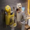 2pcs Sweet Nest Couple Cartoon Toothbrush Holder Cute CP Shape Suction Cup Installation Without Drilling Holes A Cozy Home for Electric Toothbrushes