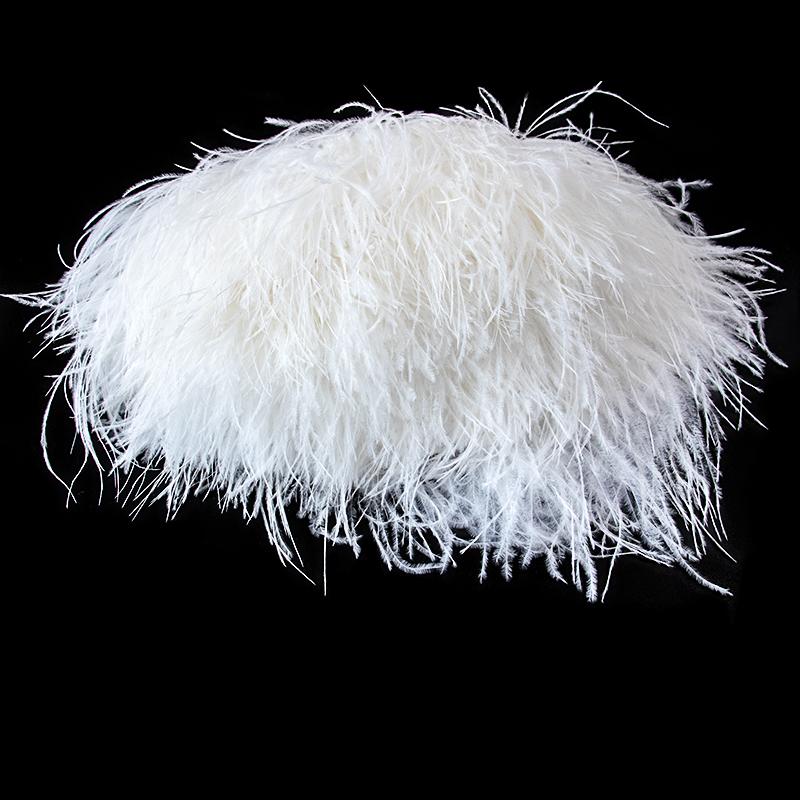 Feather Высококачественная отделка бахромой из страусиных перьев Лента из натуральных страусиных перьев для пошива вечерних платьев Свадебные аксессуары 1 м