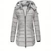 Autumn and Winter Women's Clothing Medium and Long Slim-fitting Hooded Jacket Casual Light Cotton-padded Clothing Cotton-padded Clothing Personality