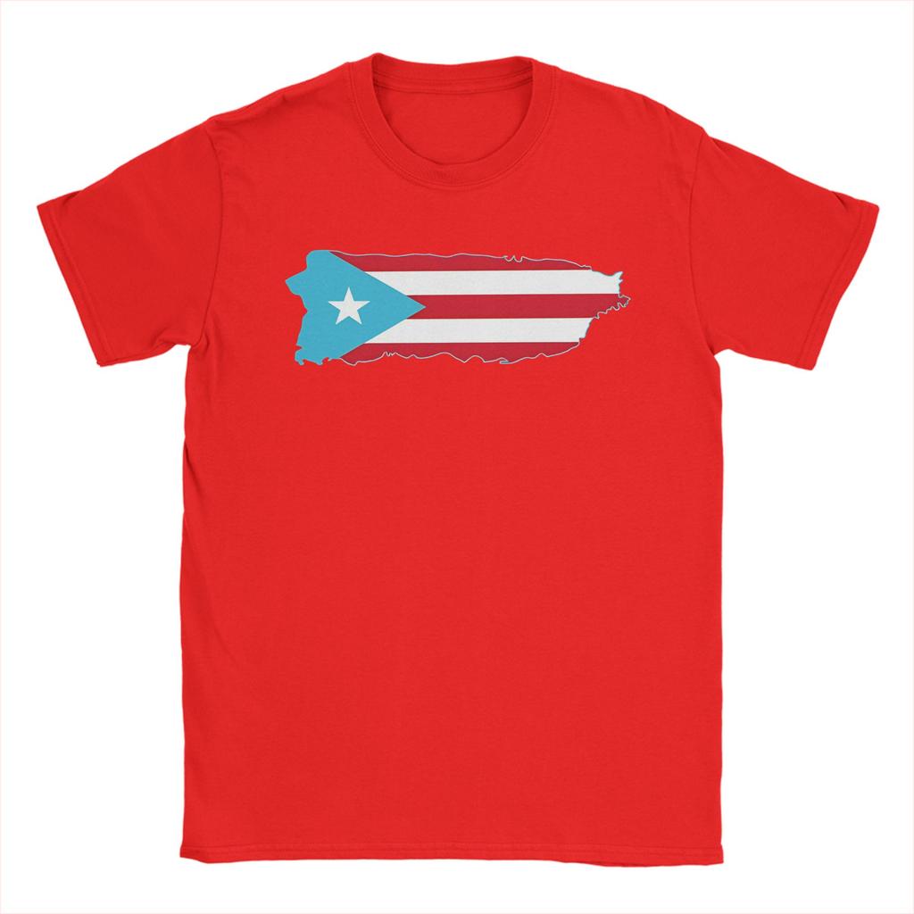 Unisexs TShirts Puerto Rico Map Funny Cotton Tees Short Sleeve T Shirts Crew Neck Tops Adult