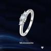 Three Round Moissanite Ring With Gra Certificate Luxury Designer Wedding Rings for Women