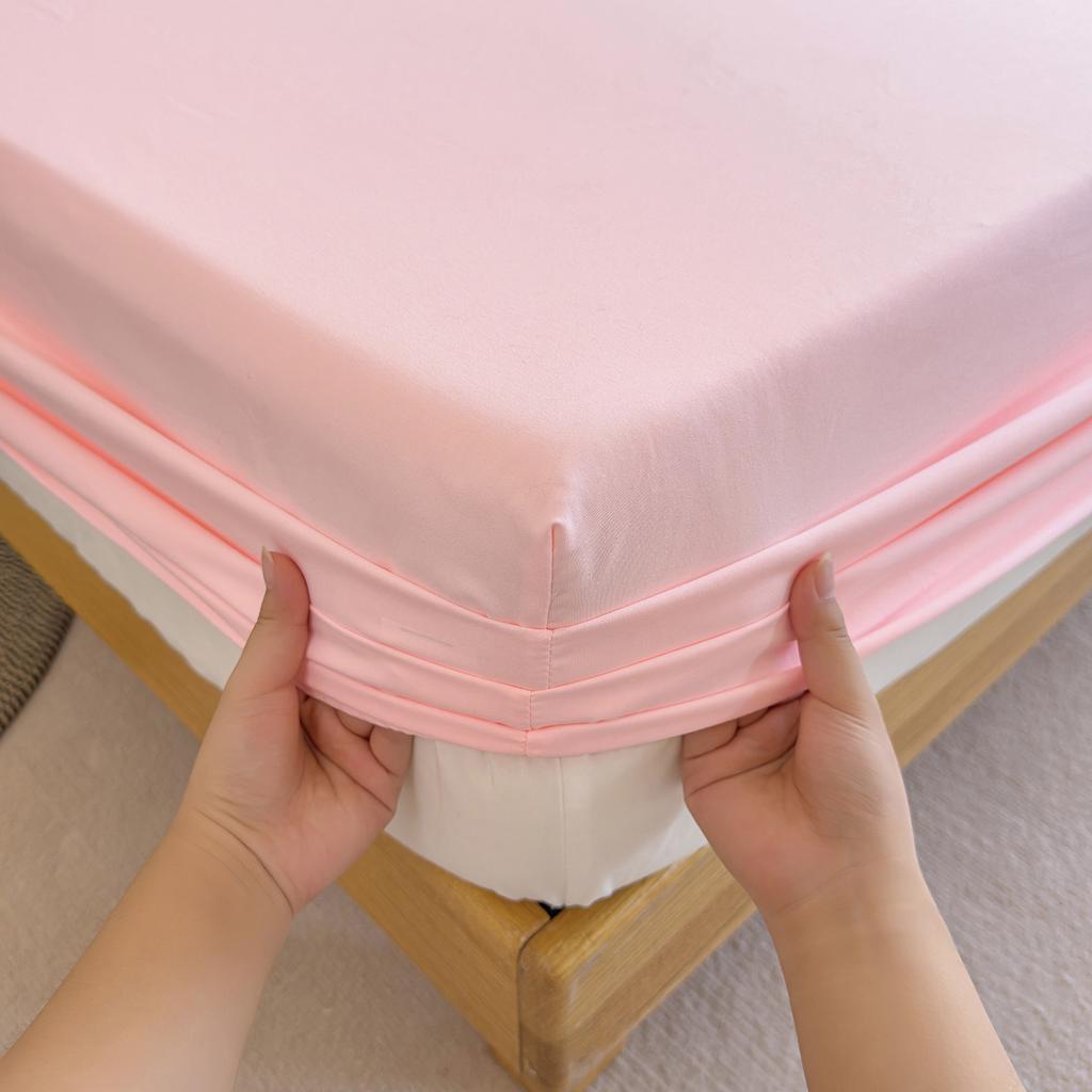 Cotton Fitted Sheet With Elastic Bands High Quality Color Mattress Covers For Single Double King Queen Bed Without Pillowcases