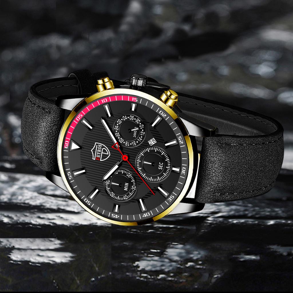 New Men's Watch Men's Calendar Watch Business Belt Watch Student Watch Quartz Watch Sports Men's Watch