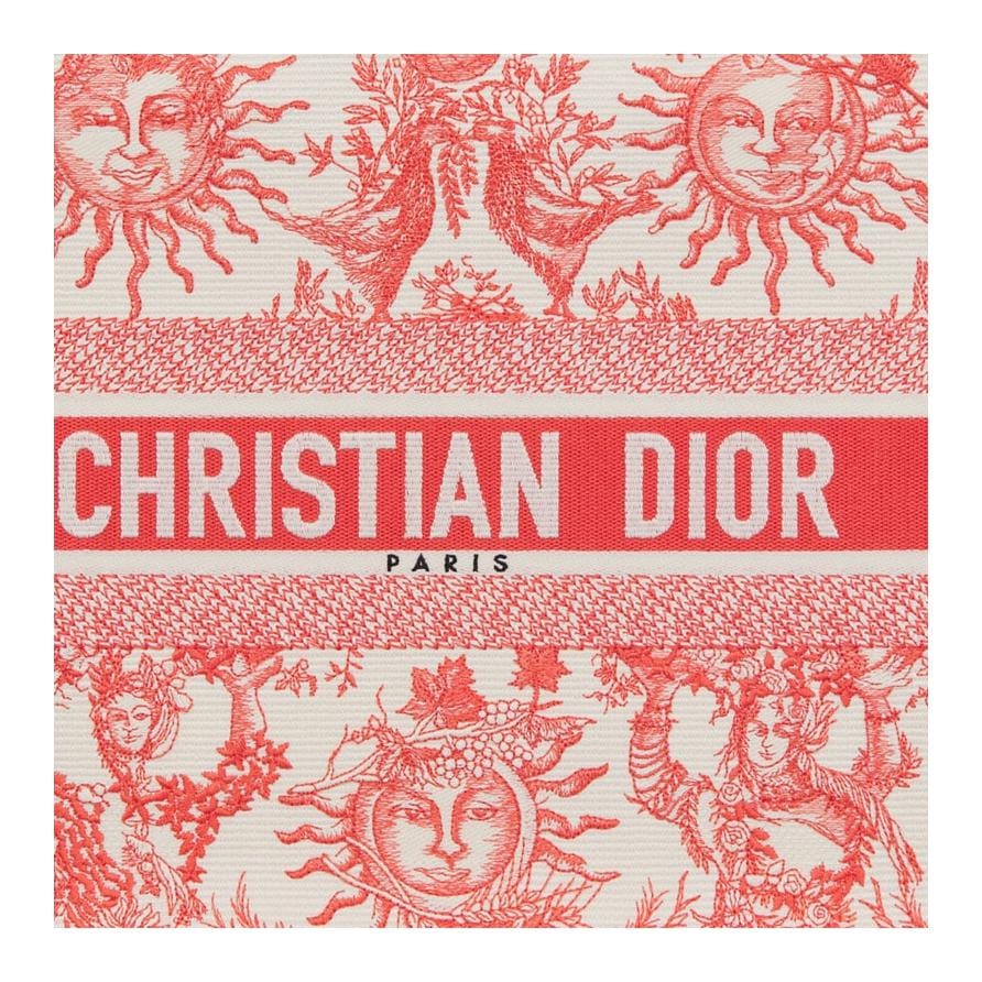DIOR BookTote Embroidery Tote Bag, Shopping Bag, Handbag Medium Women's Coral M1296ZECQ-M68E