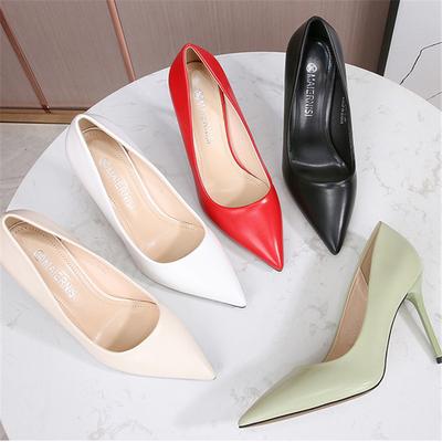 Женские туфли на высоком каблуке 9,5 см, зеленые туфли-лодочки, женские кожаные туфли на шпильке с острым носком, большие размеры 46, модная качественная обувь для выпускного вечера