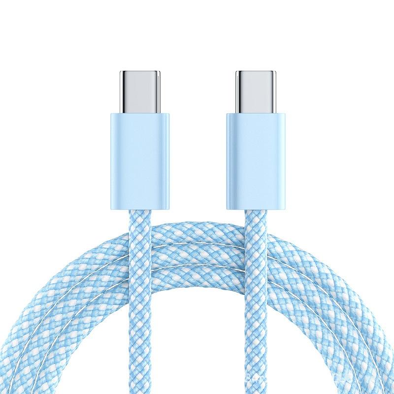 Цветной кабель USB-C на Type C Для Apple iPhone 11 PD 61 Вт Быстрая зарядка Для Huawei Xiaomi Samsung Type C Плетеный кабель Аксессуары
