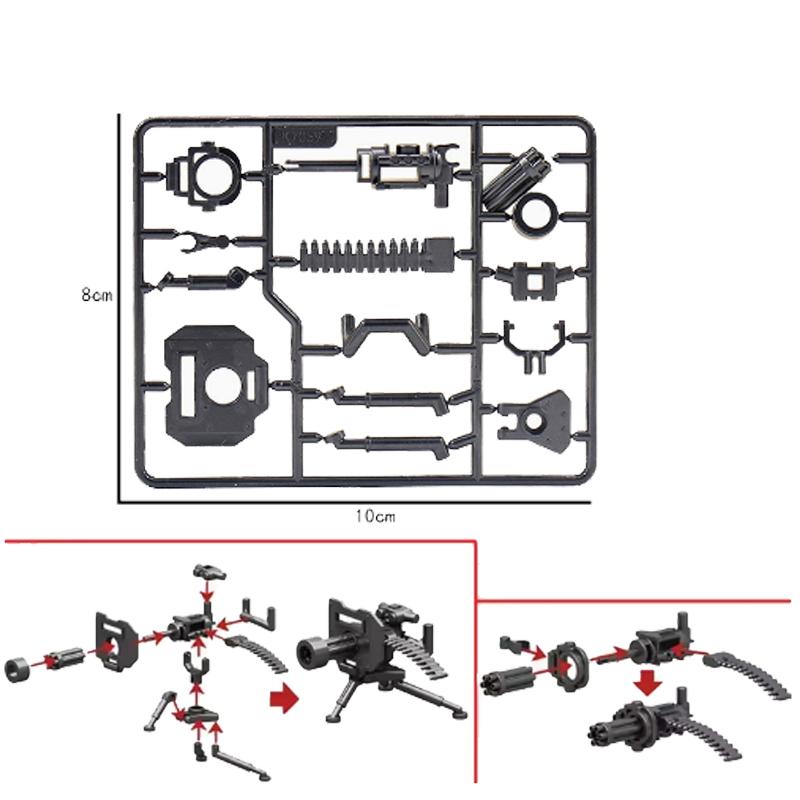 Набор военных строительных блоков MOC Аксессуар для солдата Робот-собака Дрон Ящик с оружием Пистолет Пулемет Гатлинга Железный Кулак Ракетная установка Игрушка Подарок