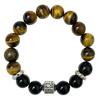 Мужской браслет из бусин Тигровый глаз Натуральный камень 12 мм Круглые бусины Стретч Обсидиановый браслет DIY Ювелирные изделия Подарки