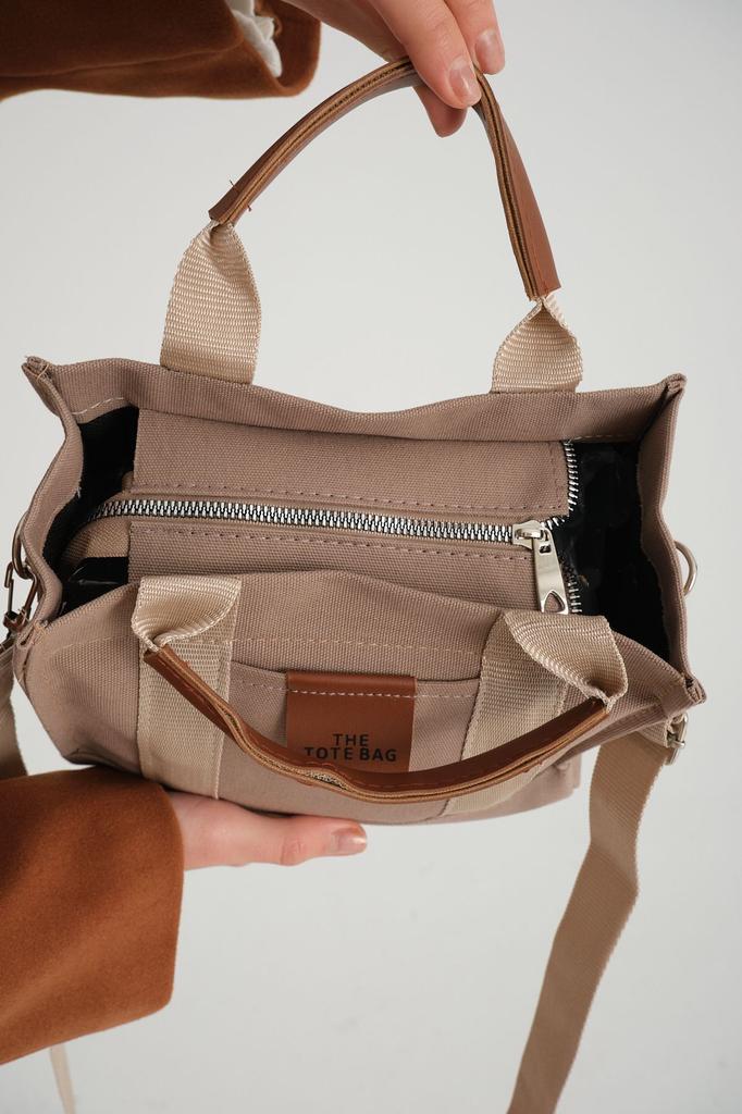 Women's Stylish and Useful Shoulder Bag Women's Cream Canvas Crossbody Mini Tote Bag Hand Shoulder Bag