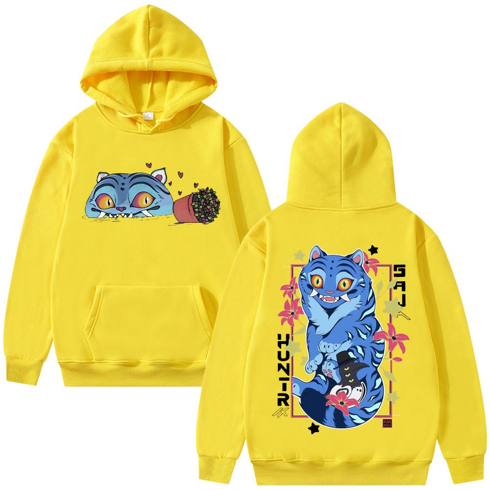 Лимитированная толстовка с капюшоном Kpop Demon Hunters Derpy Tiger для мужчин и женщин, модная мультяшная трендовая толстовка, унисекс, повседневный пуловер оверсайз