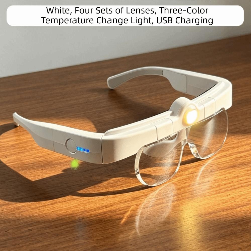 Hands Free LED Magnifying Glass With Light USB Rechargeable Magnifier Close Work