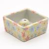 Square incense burnerincense holder with Miyako-Wasure pattern, Mino ware, Japanese ceramic