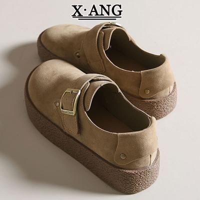 Кожаные новые осенние туфли на толстой подошве, женские повседневные туфли на мягкой подошве