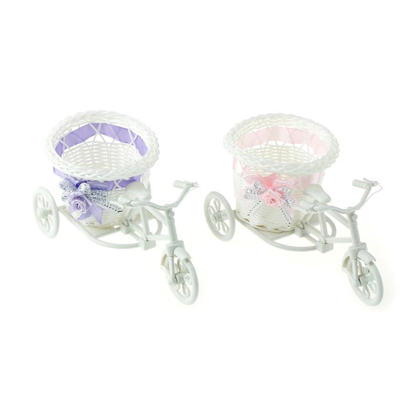 Отличный белый трехколесный велосипед, цветочная корзина, контейнер для цветочного растения, домашний декор, ваза