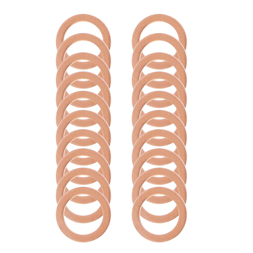 20 шт. M14x1.5 Медные уплотнительные шайбы для сливной пробки масла, уплотнительное кольцо для охлаждающей жидкости, набор прокладок
